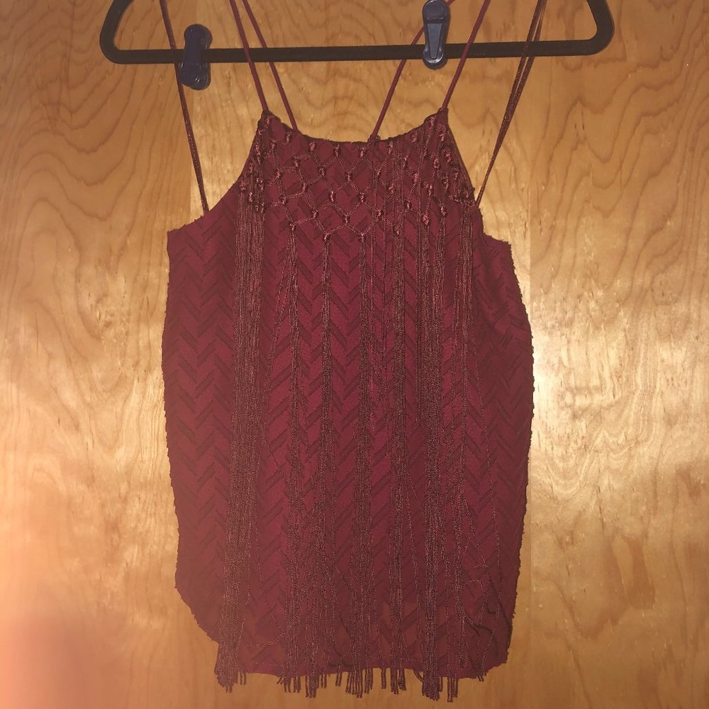 ASTR The Label- Burgandy Thin Strap Tank Size S